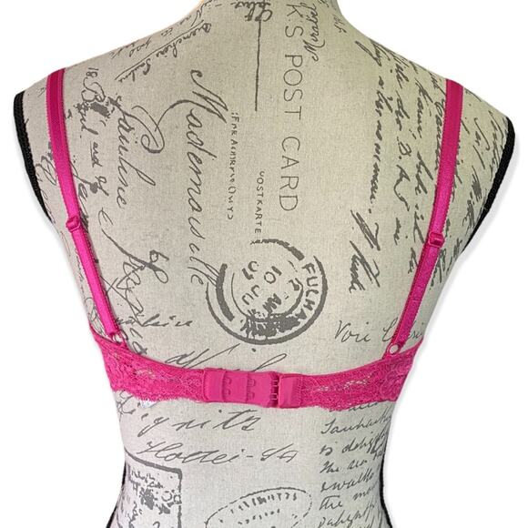Victoria’s Secret Dream Angels Pink Lace Trim Bra Size 34D - Picture 2 of 2